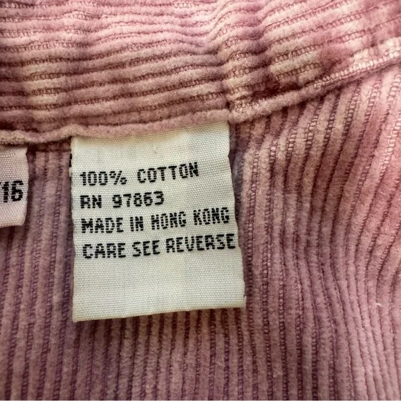 Vintage 90s Pink Corduroy Shacket Distressed Soft Grunge Oversized XL - Picture 7 of 16